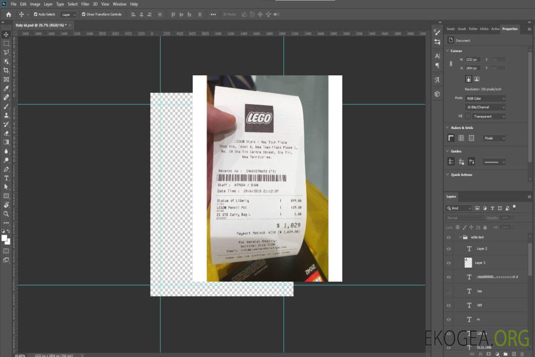 Reçu de paiement du magasin LEGO template